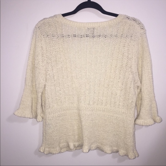 August Silk cream boho one button cardi Large - Picture 3 of 6